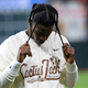 Travis Scott seen during the 2021 Cactus Jack Foundation fall classic softball game on November 04, 2021 in Houston, Texas.